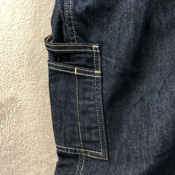 Ariat Womens Rebar Jeans Size 18WL Raven Straight Leg Blue Denim Cargo Casual - Picture 10 of 16